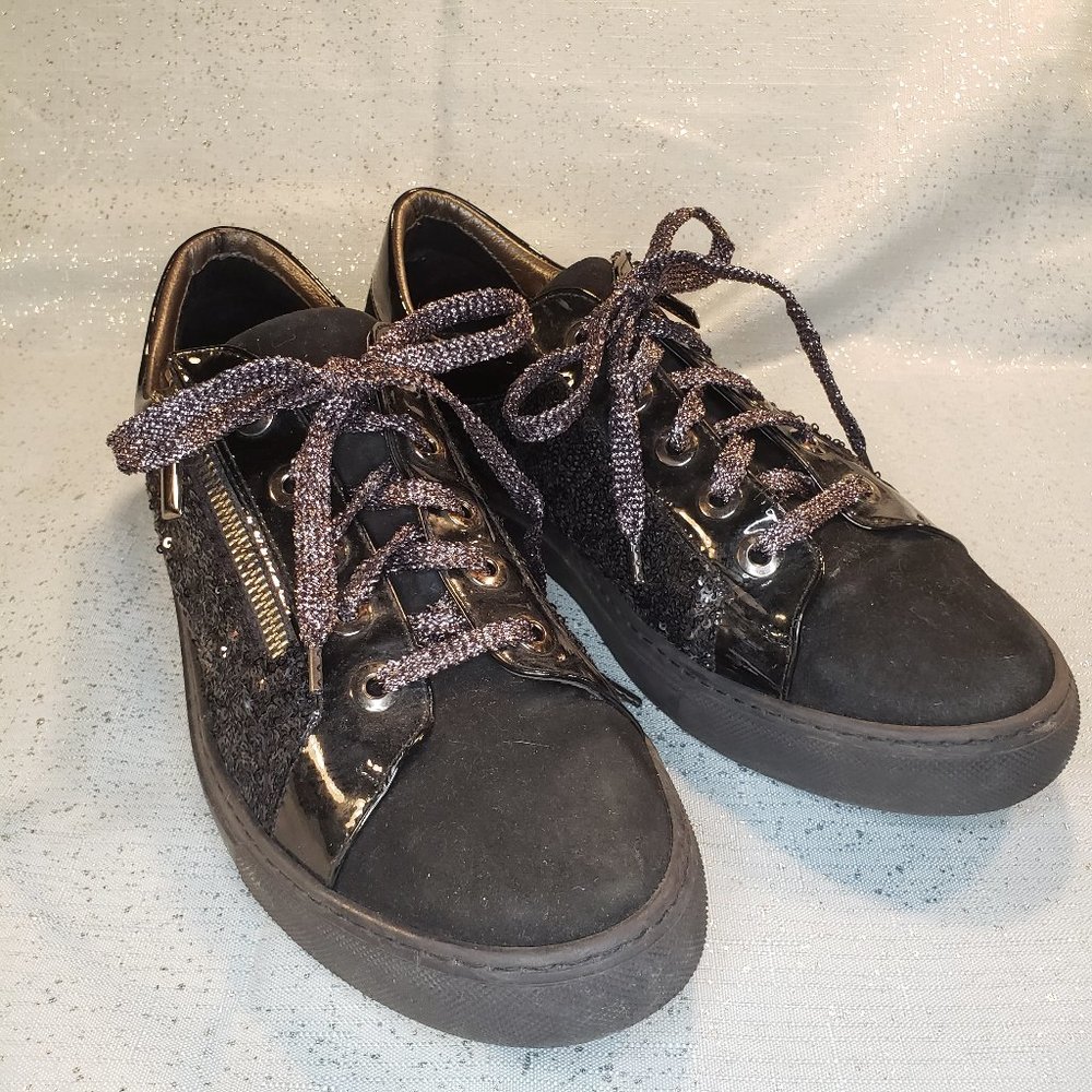 Black Leather Sneakers "Cagiva"
